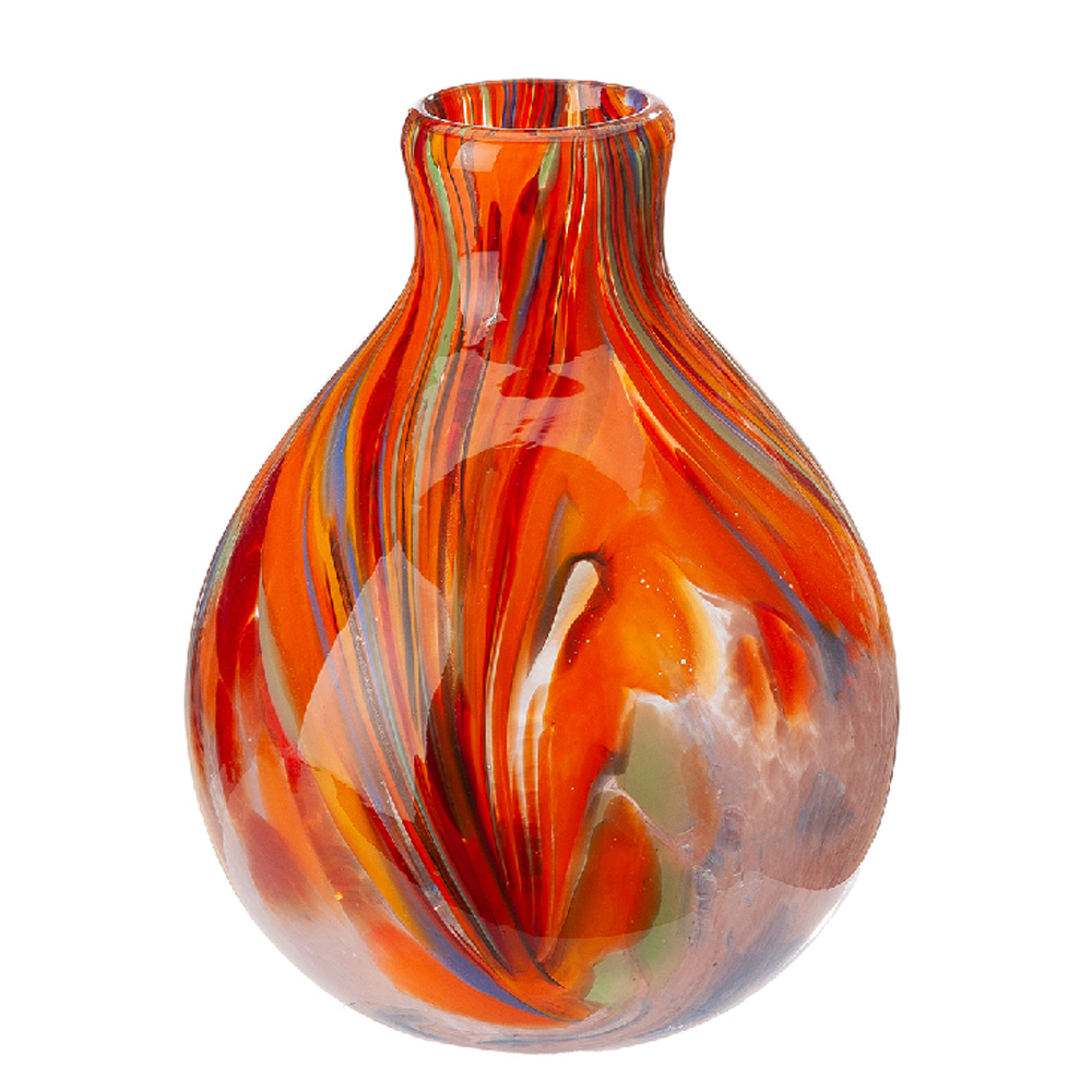 Belmora Small Glass Vase In Orange