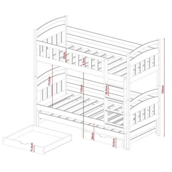 Beloit Bunk Bed And Trundle In White With Foam Mattresses