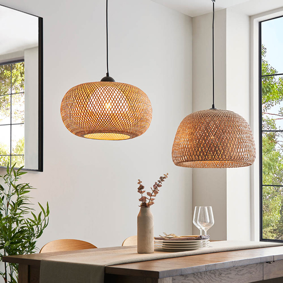 Beloit Elongated Sphere Shade Ceiling Pendant Light In Natural