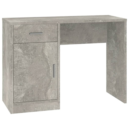 Beloit Laptop Desk With 1 Door 1 Drawer In Concrete Effect