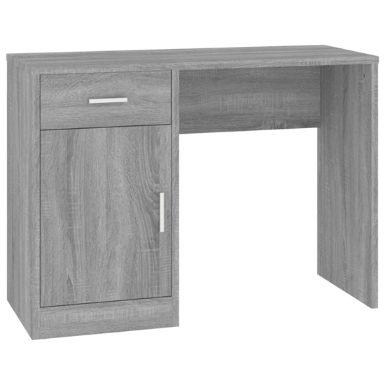 Beloit Laptop Desk With 1 Door 1 Drawer In Grey Sonoma Oak