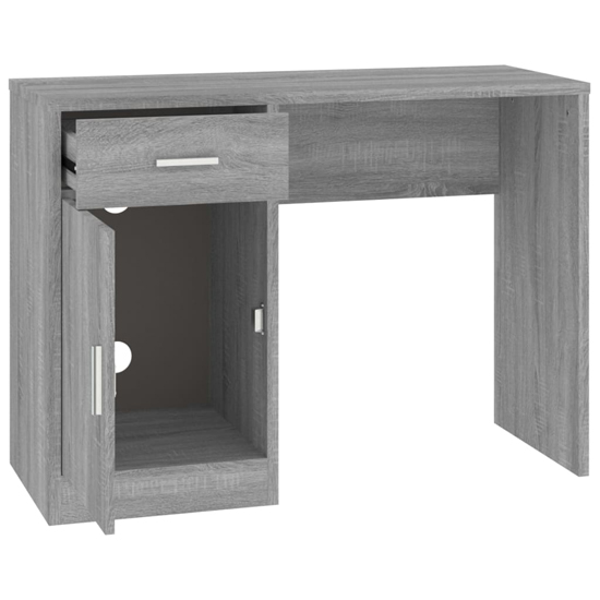 Beloit Laptop Desk With 1 Door 1 Drawer In Grey Sonoma Oak