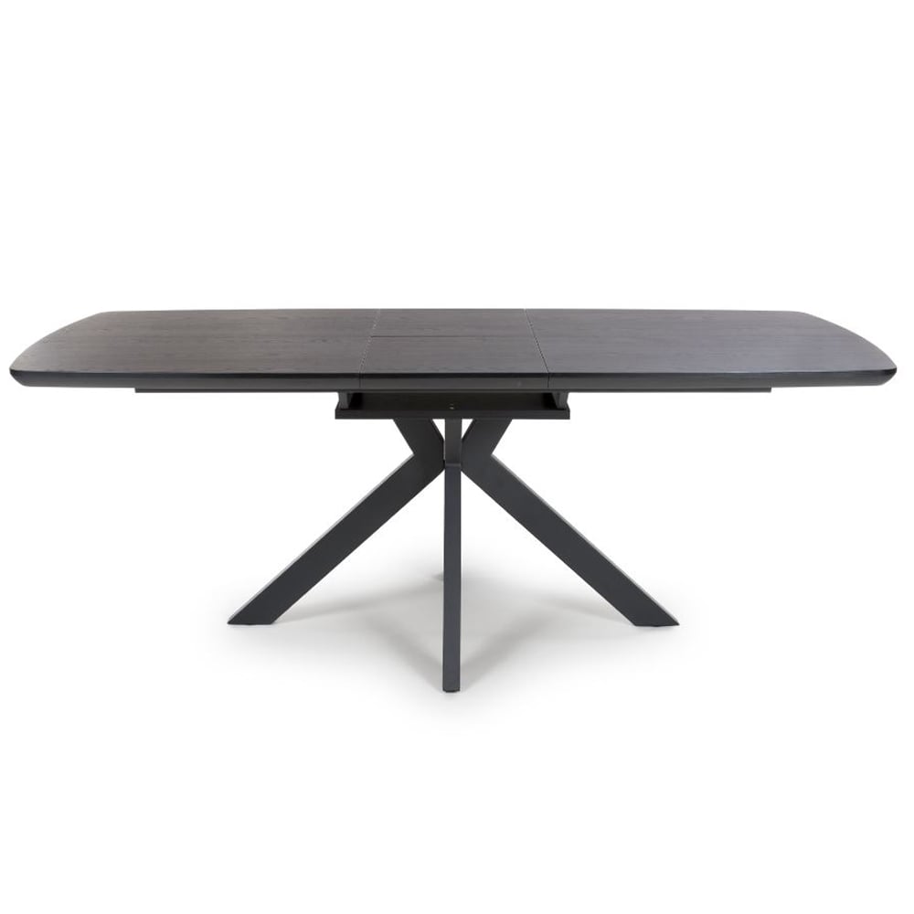 Beloit Large Wooden Extending Dining Table In Ash Black