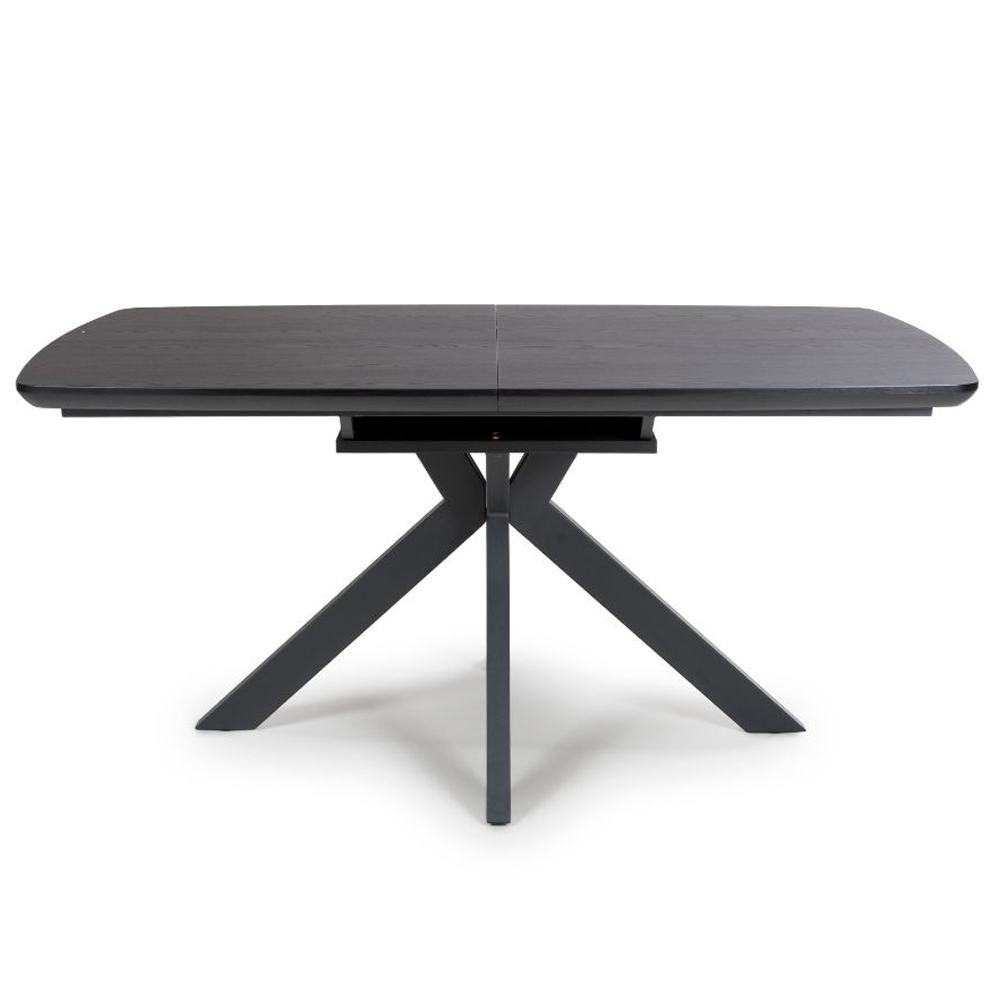 Beloit Large Wooden Extending Dining Table In Ash Black