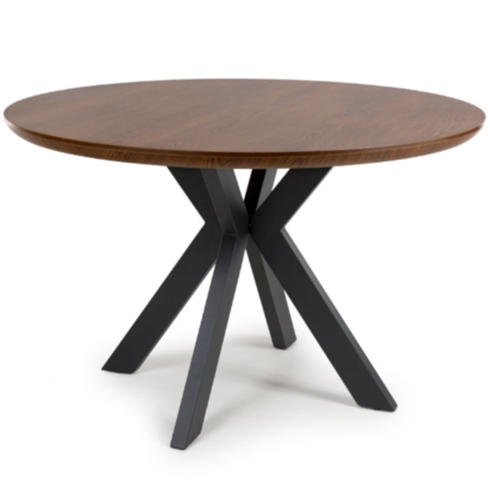 Beloit Medium Wooden Round Dining Table In Smoked Oak