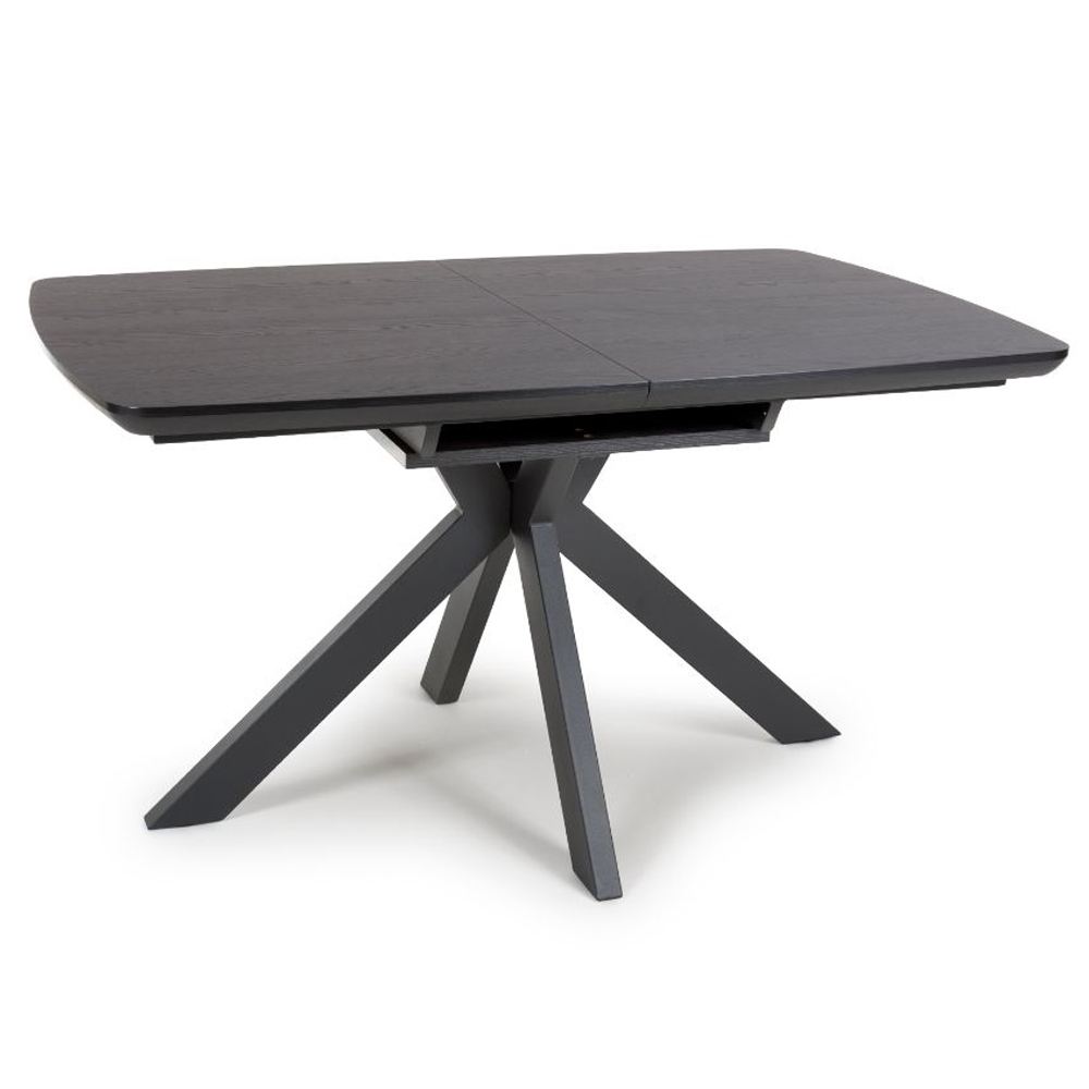 Beloit Small Wooden Extending Dining Table In Ash Black