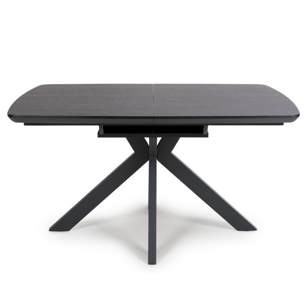 Beloit Small Wooden Extending Dining Table In Ash Black
