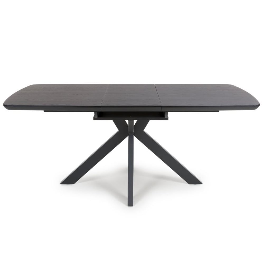 Beloit Small Wooden Extending Dining Table In Ash Black