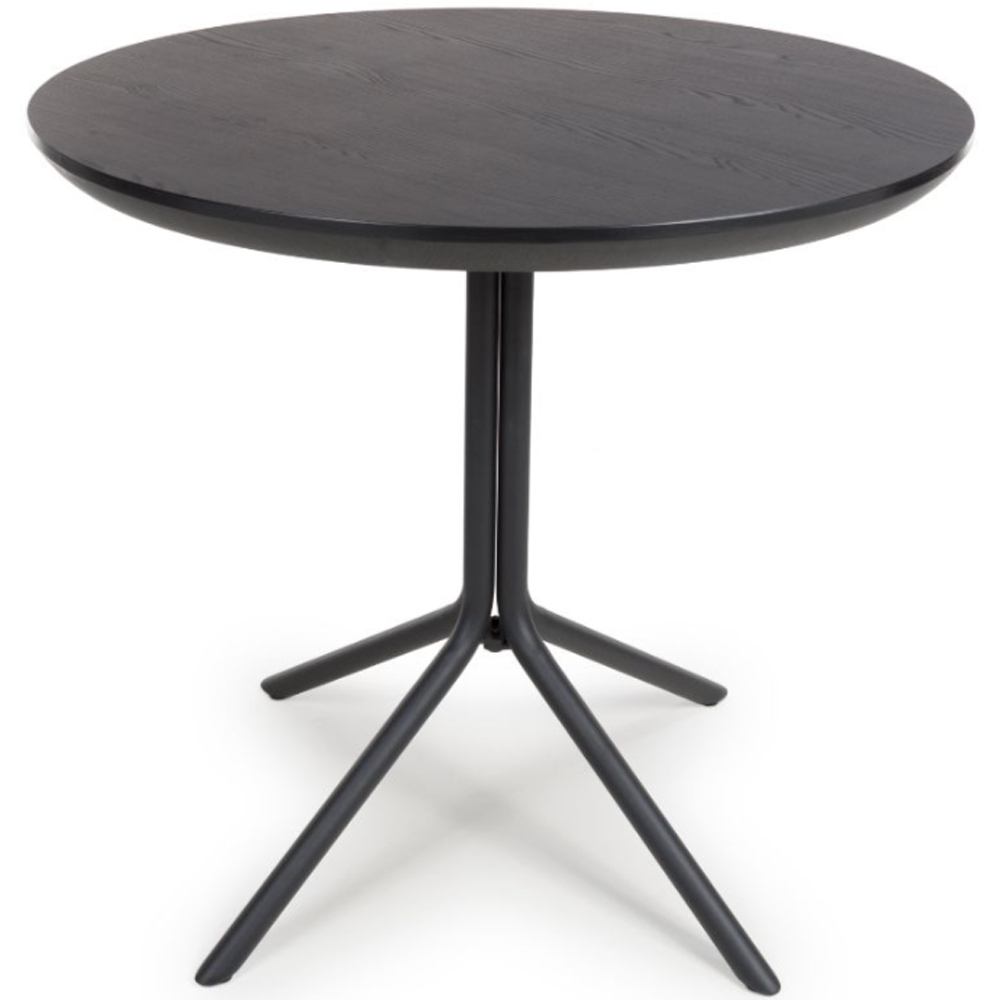 Beloit Small Wooden Round Dining Table In Black