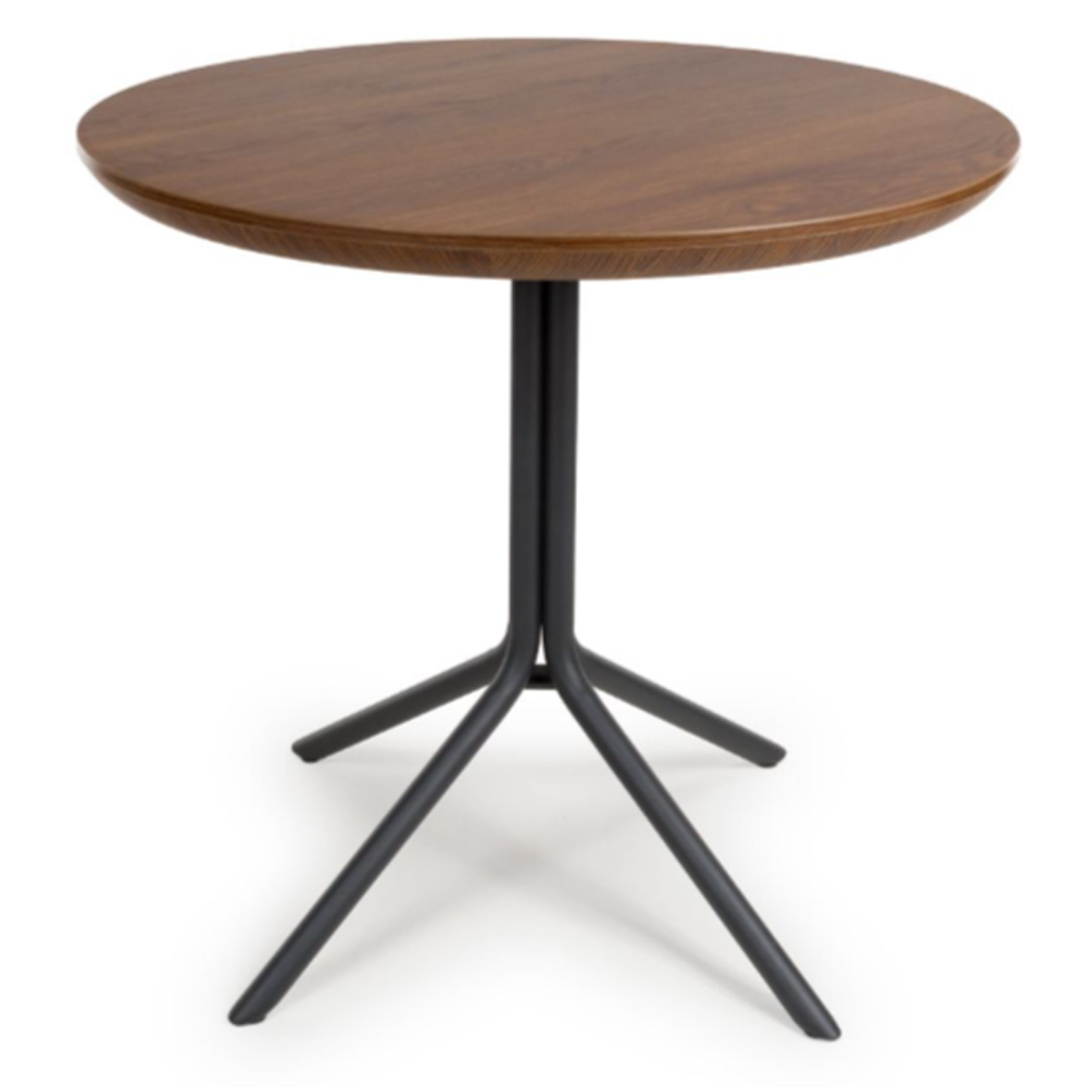 Beloit Small Wooden Round Dining Table In Smoked Oak