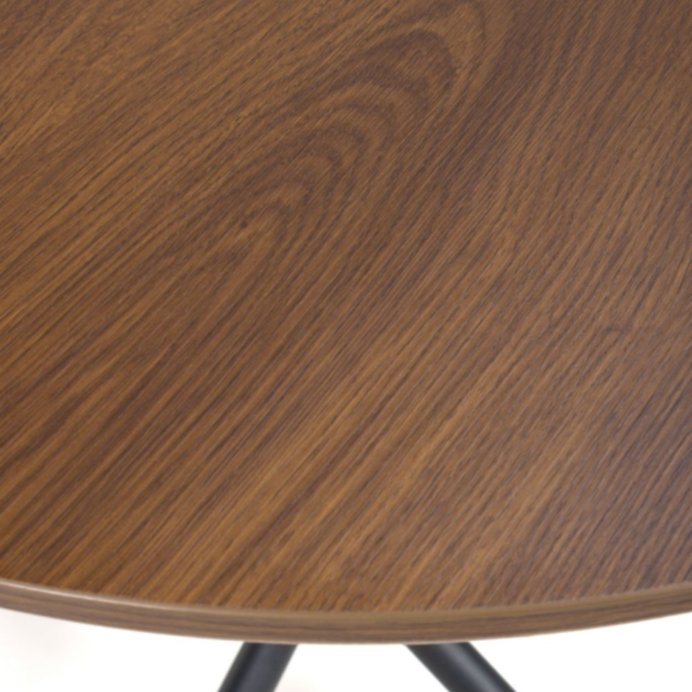 Beloit Small Wooden Round Dining Table In Smoked Oak