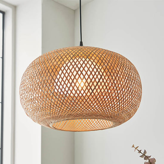 Photo of Beloit soft globe shade ceiling pendant light in natural