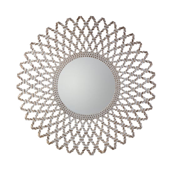 Read more about Beloit wall mirror with natural and whitewash wooden frame