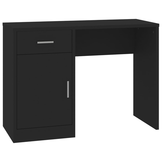 Beloit Wooden Laptop Desk With 1 Door 1 Drawer In Black