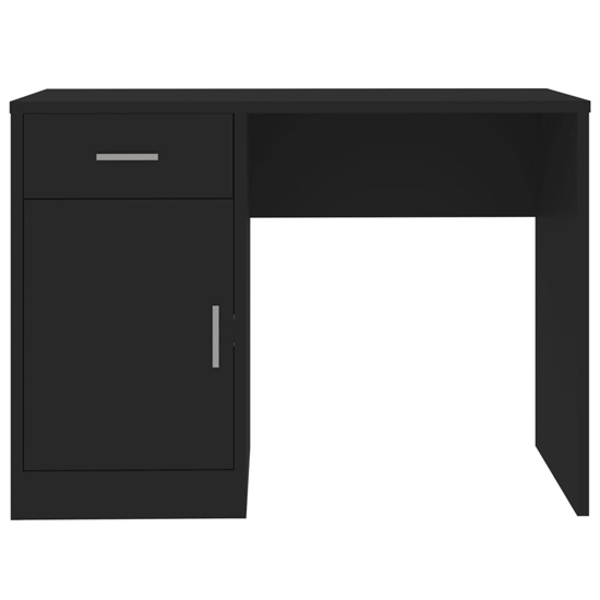 Beloit Wooden Laptop Desk With 1 Door 1 Drawer In Black