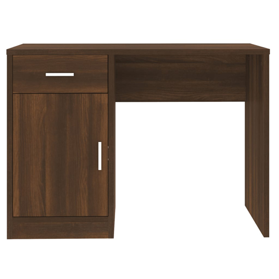 Beloit Wooden Laptop Desk With 1 Door 1 Drawer In Brown Oak