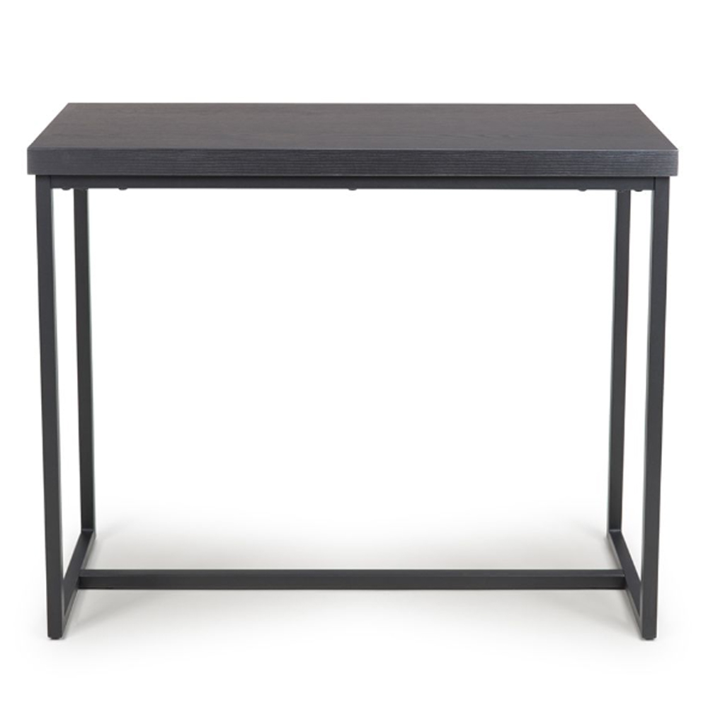 Beloit Wooden Rectangular Console Table In Ash Black