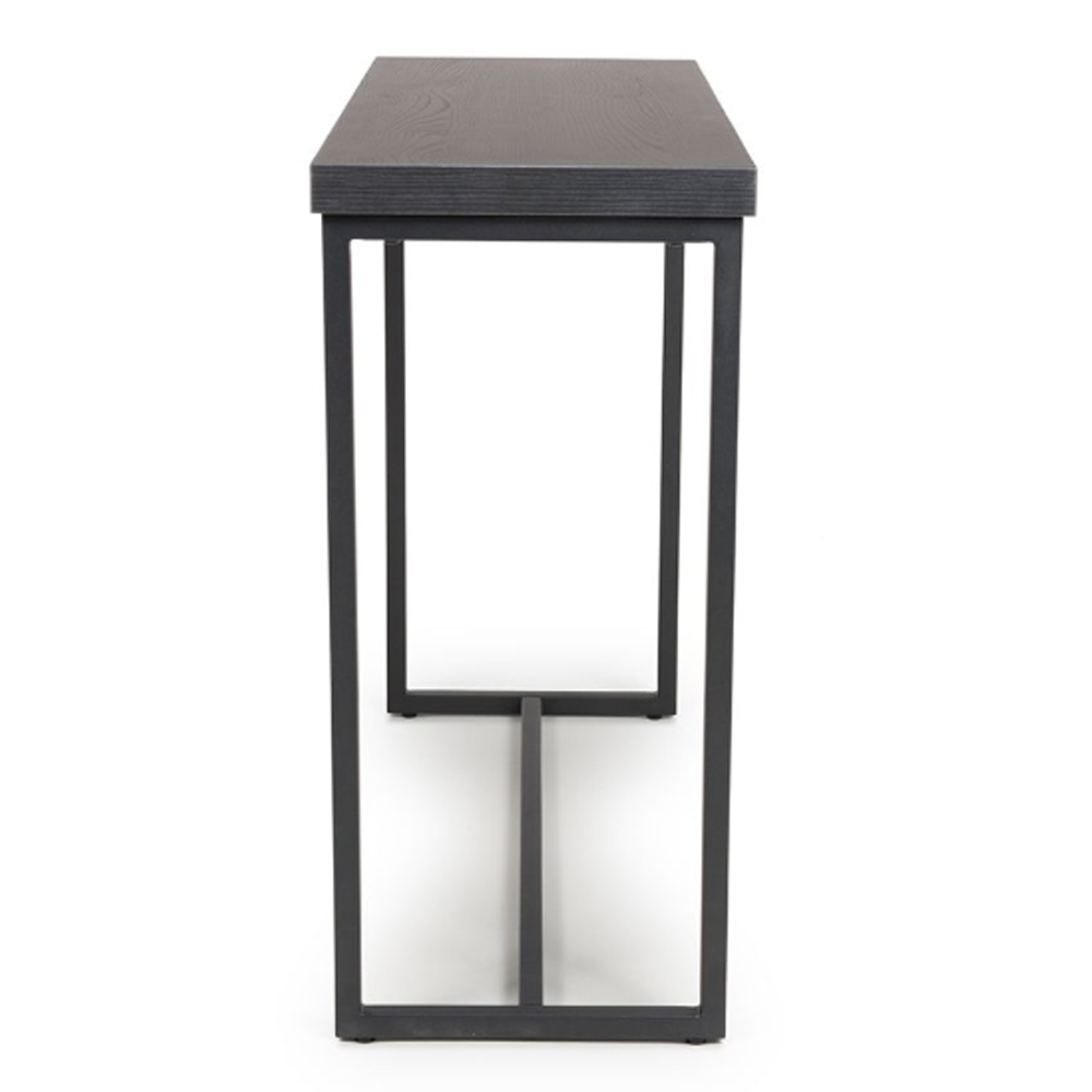 Beloit Wooden Rectangular Console Table In Ash Black