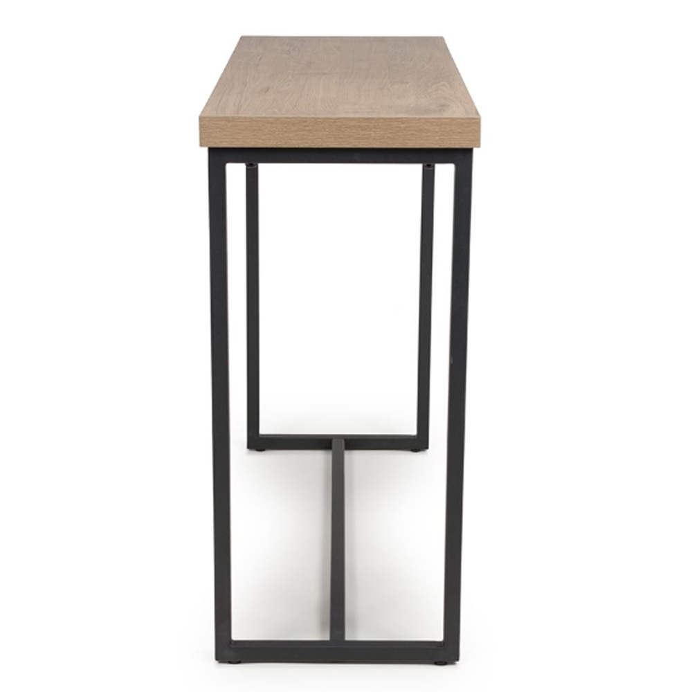 Beloit Wooden Rectangular Console Table In Rustic Oak