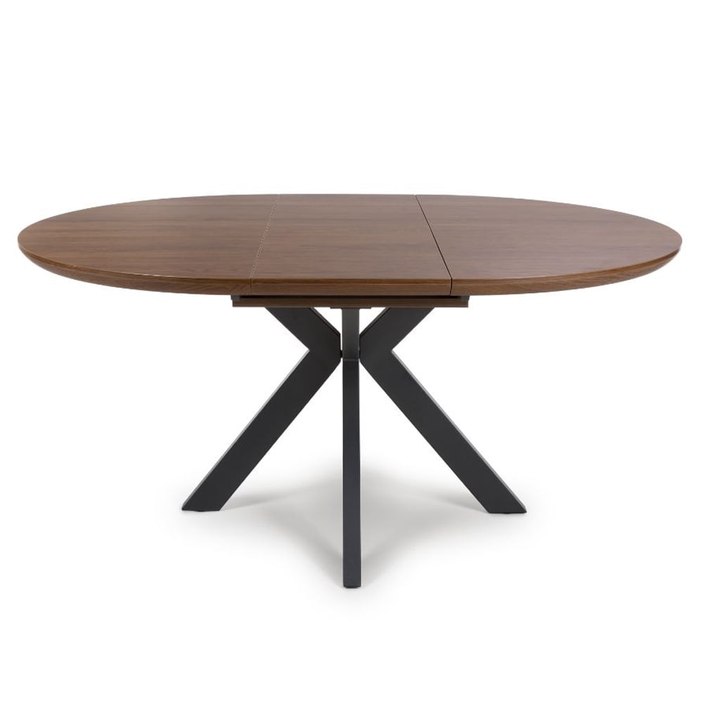 Beloit Wooden Round Extending Dining Table In Smoked Oak