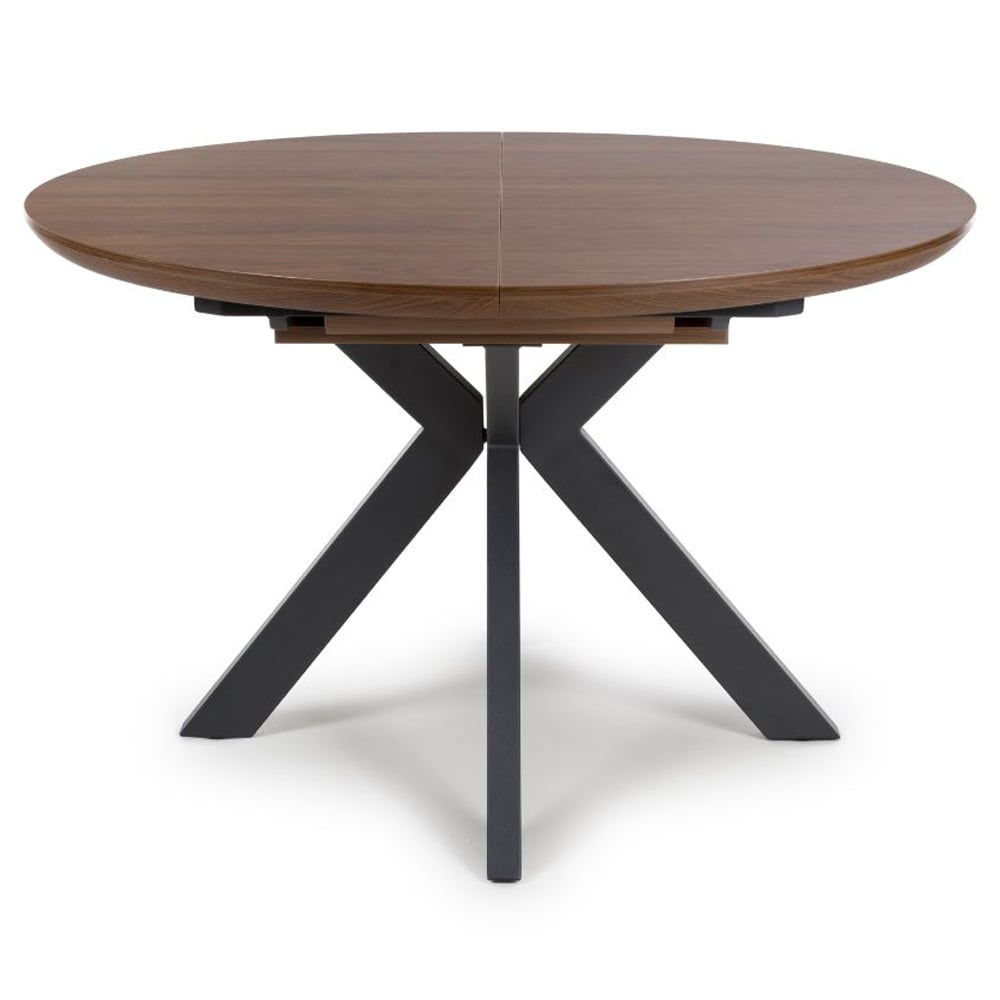 Beloit Wooden Round Extending Dining Table In Smoked Oak