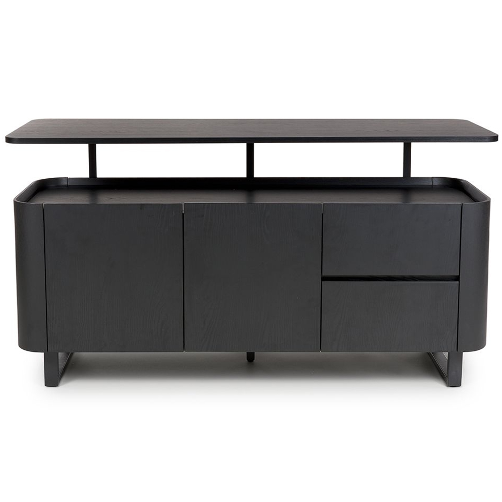 Beloit Wooden Sideboard With 2 Doors 2 Drawers In Ash Black