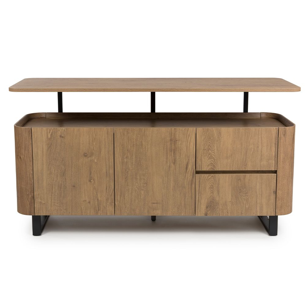 Beloit Wooden Sideboard With 2 Doors 2 Drawers In Rustic Oak