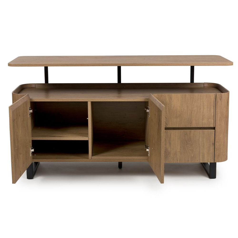 Beloit Wooden Sideboard With 2 Doors 2 Drawers In Rustic Oak
