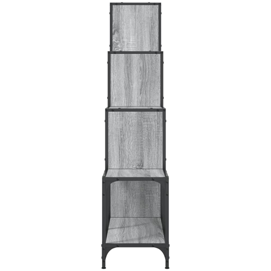 Belper Wooden Bookcase With 10 Shelves In Grey Sonoma