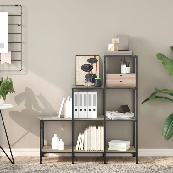 Read more about Belper wooden bookcase with 6 shelves in sonoma oak