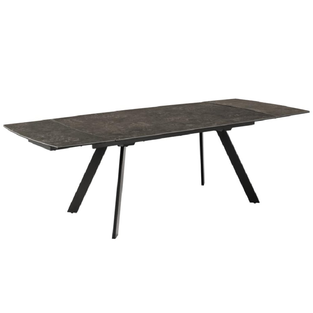 Product photograph of Belton Ceramic Extending Dining Table In Black from Furniture in Fashion