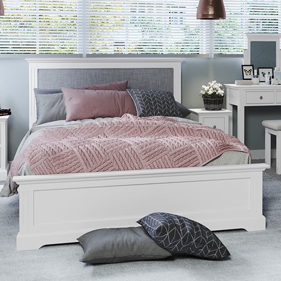 Belton Wooden Double Bed In White