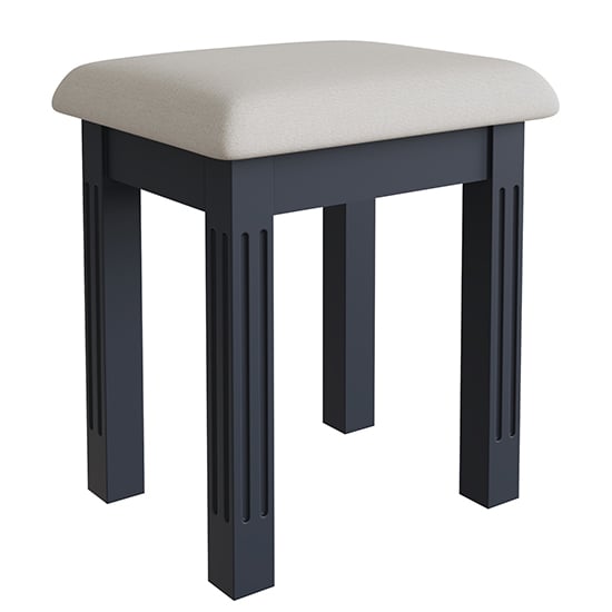 Belton Wooden Dressing Stool In Midnight Grey