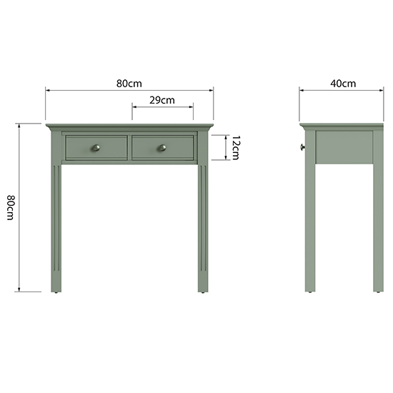 Belton Wooden Dressing Table With 2 Drawers In Cactus Green_5