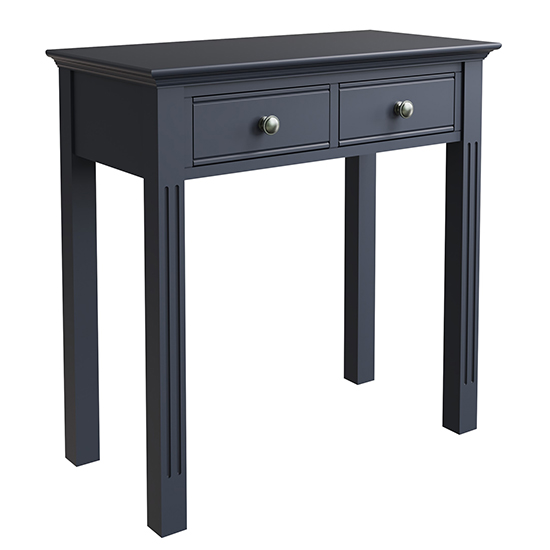 Belton Wooden 2 Drawers Dressing Table In Midnight Grey