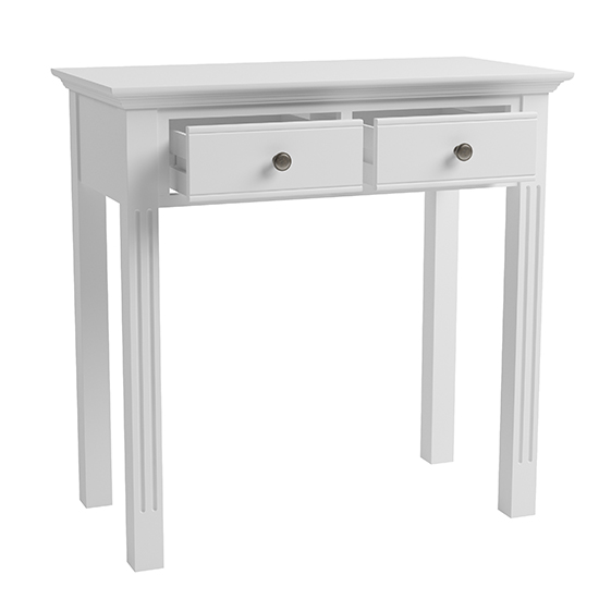 Belton Wooden 2 Drawers Dressing Table In White_2