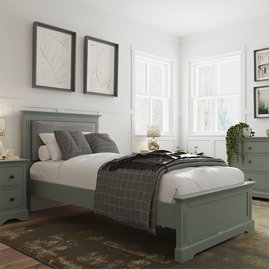 Read more about Belton wooden single bed in cactus green