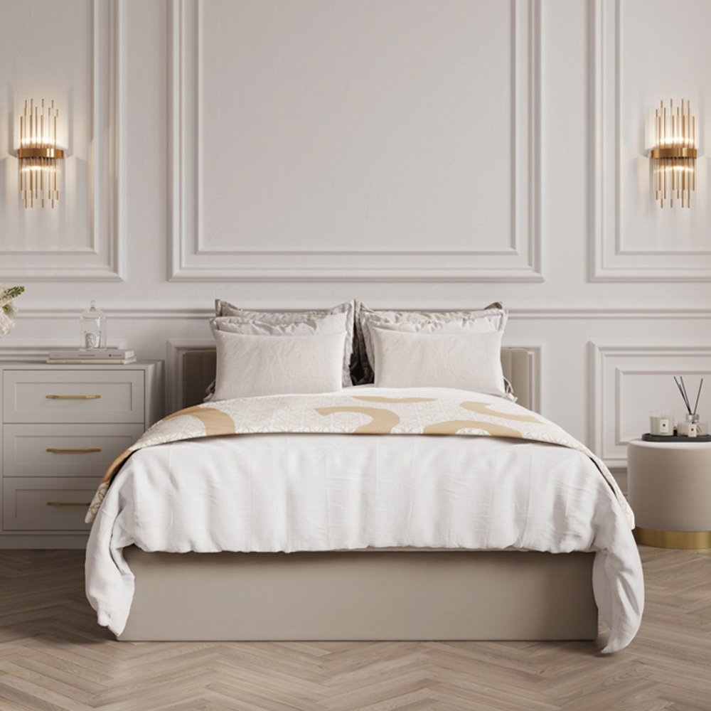 Read more about Belton tall ottoman velvet king size bed in beige
