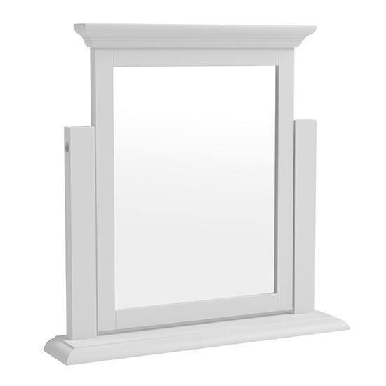 Belton Wooden Trinket Dressing Mirror In White Furniture in Fashion