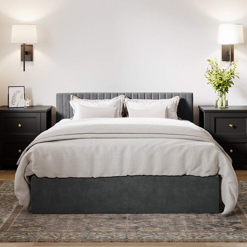 Read more about Belton velvet double bed in silver