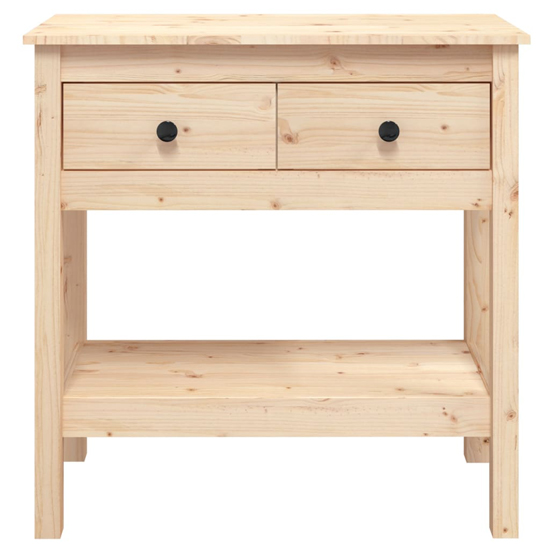 Belva Pine Wood Console Table With 2 Drawers In Natural