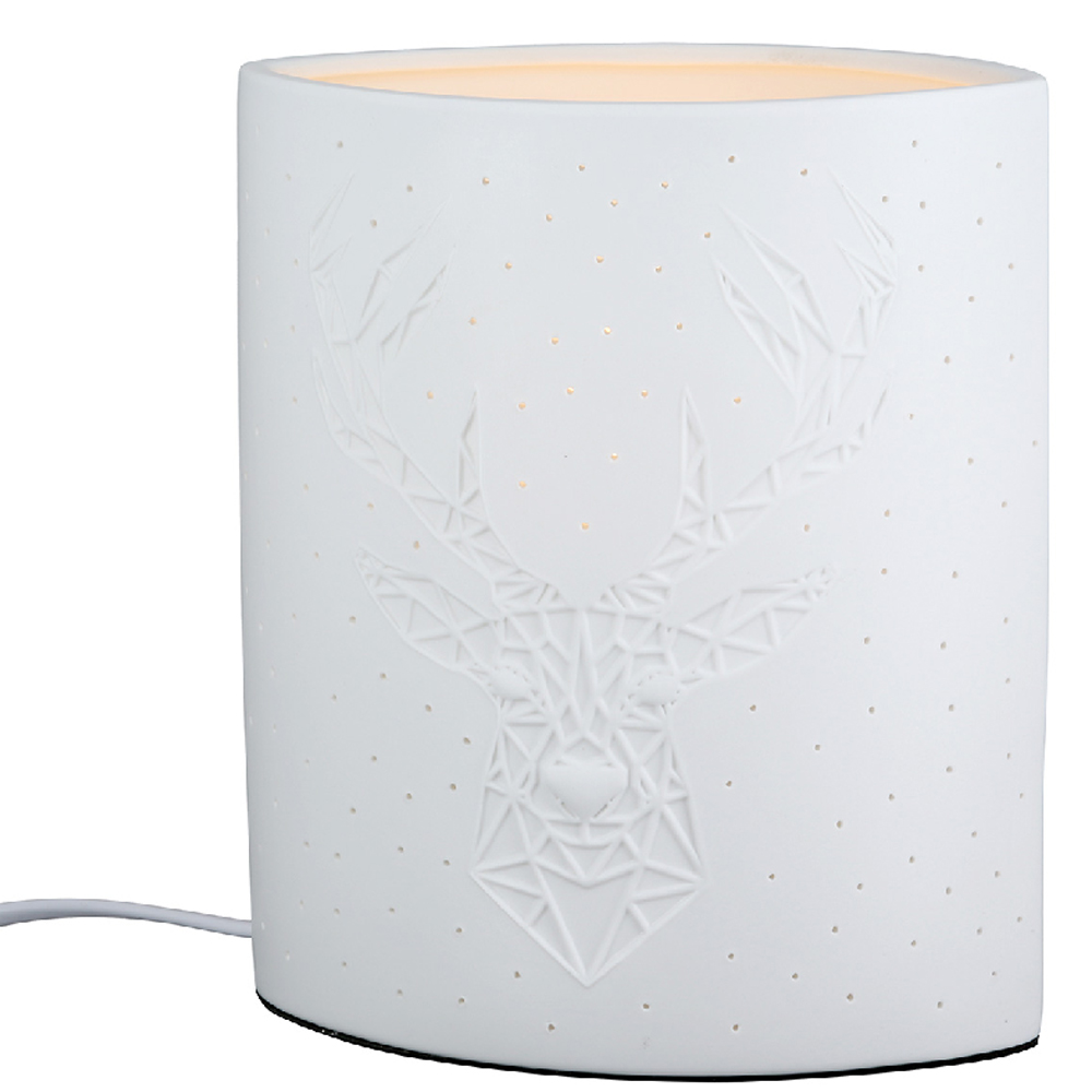 Belvaro Porcelain Animal Design LED Table Lamp in White
