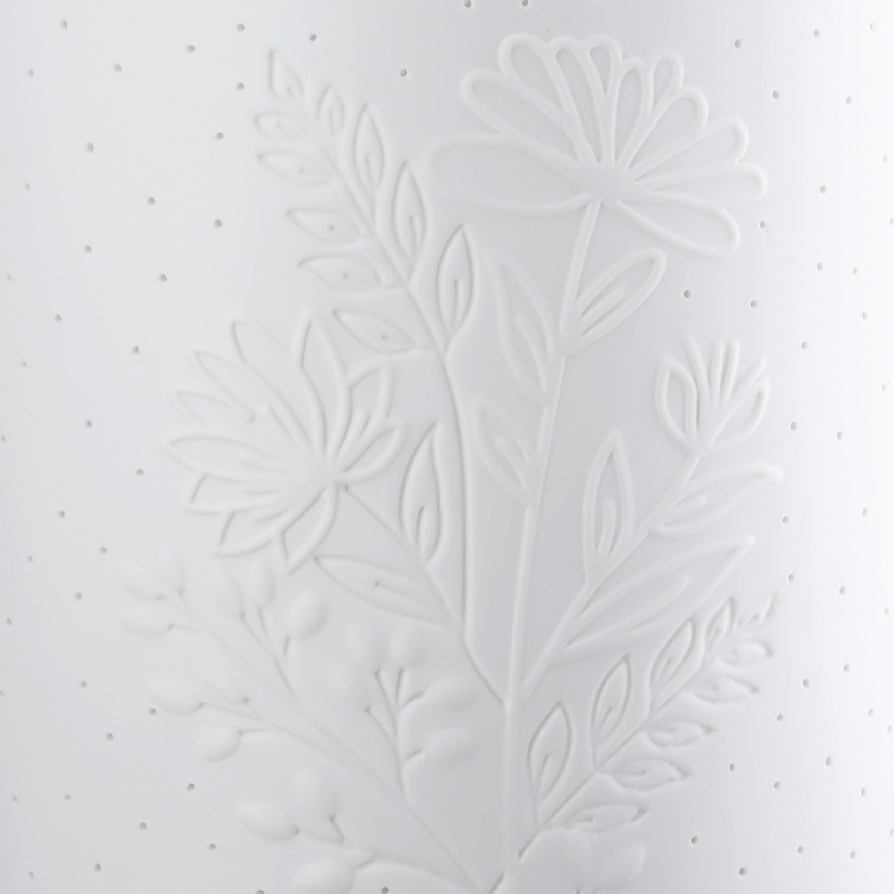 Belvaro Porcelain Floral LED Table Lamp in White