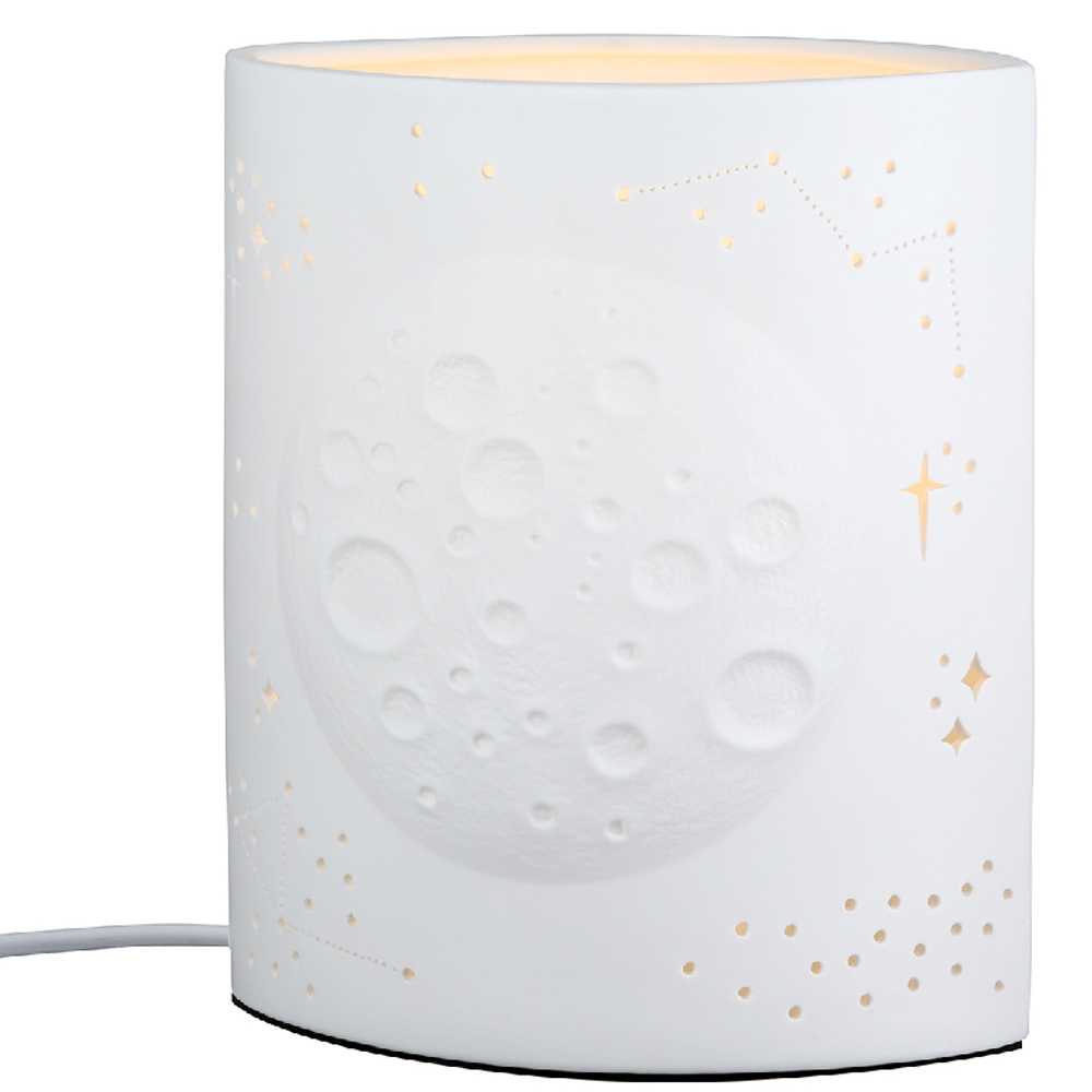 Belvaro Porcelain Moon Table Lamp in White