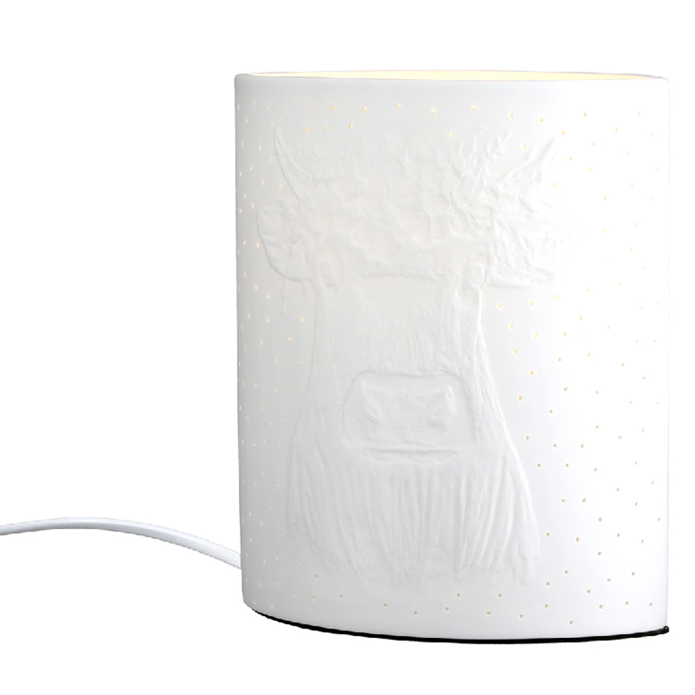 Belvaro Porcelain Stag Table Lamp in White