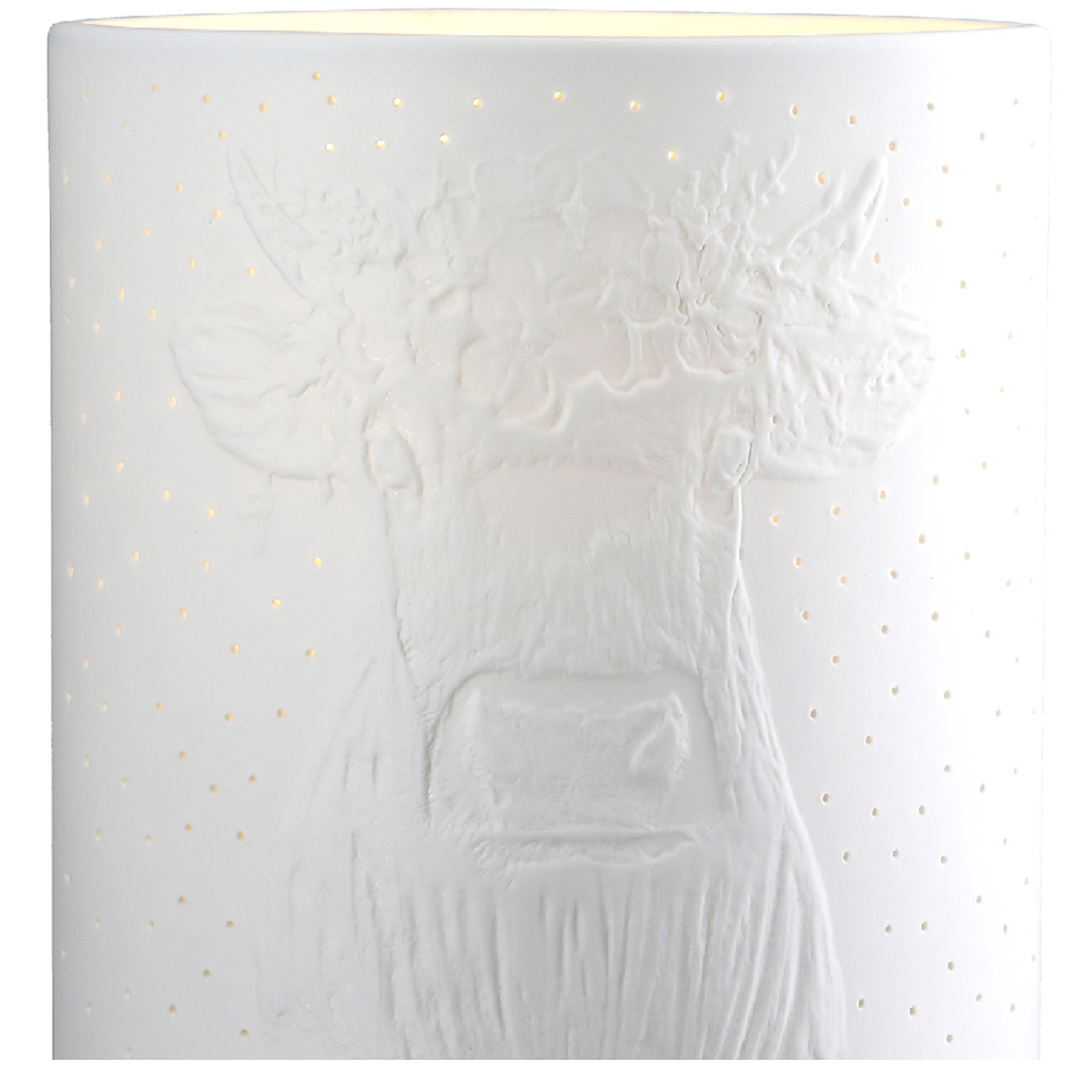 Belvaro Porcelain Stag Table Lamp in White