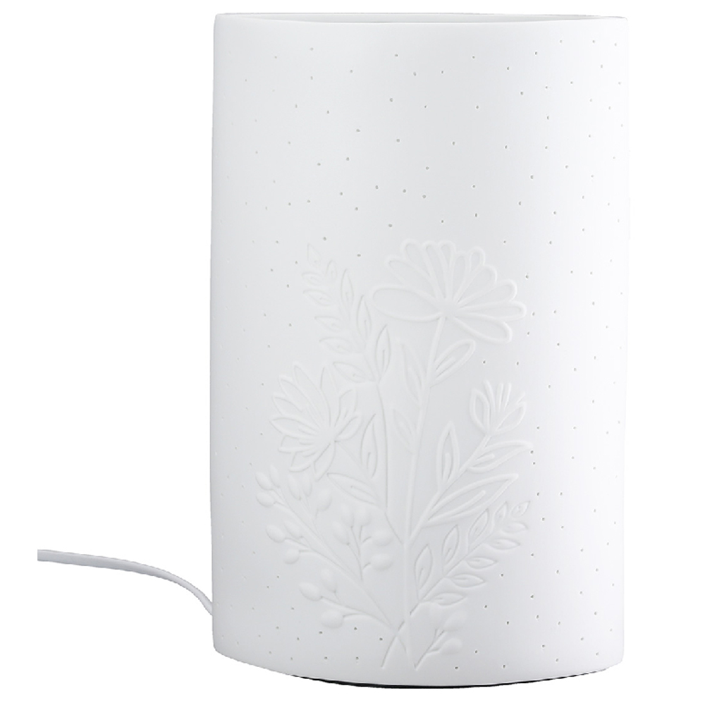 Belvaro Porcelain Wildflower LED Table Lamp in White