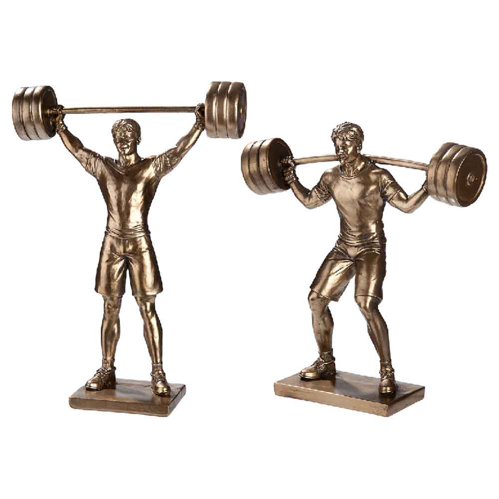 Carnation Synthetic Resin 2 Bar Lifter Sculpture In Bronze
