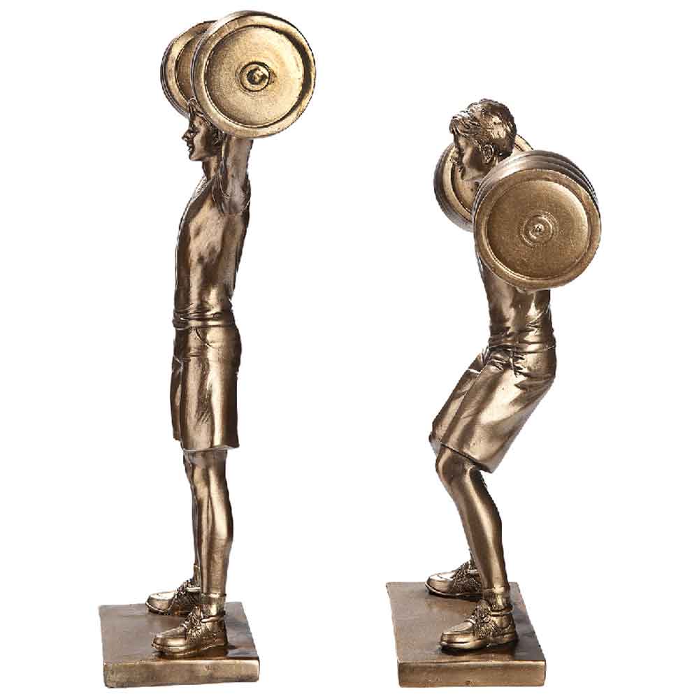 Carnation Synthetic Resin 2 Bar Lifter Sculpture In Bronze