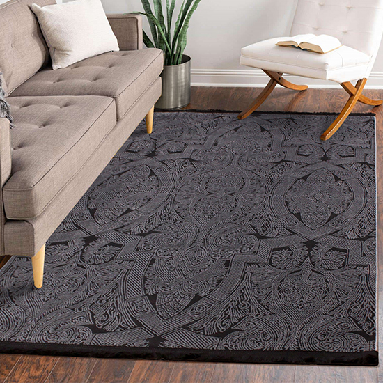 Read more about Belvedere eltham 133x190cm rug in blue and charcoal